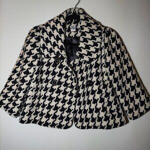 AQUA Bloomingdales Houndstooth Cropped Jacket - Size XS
